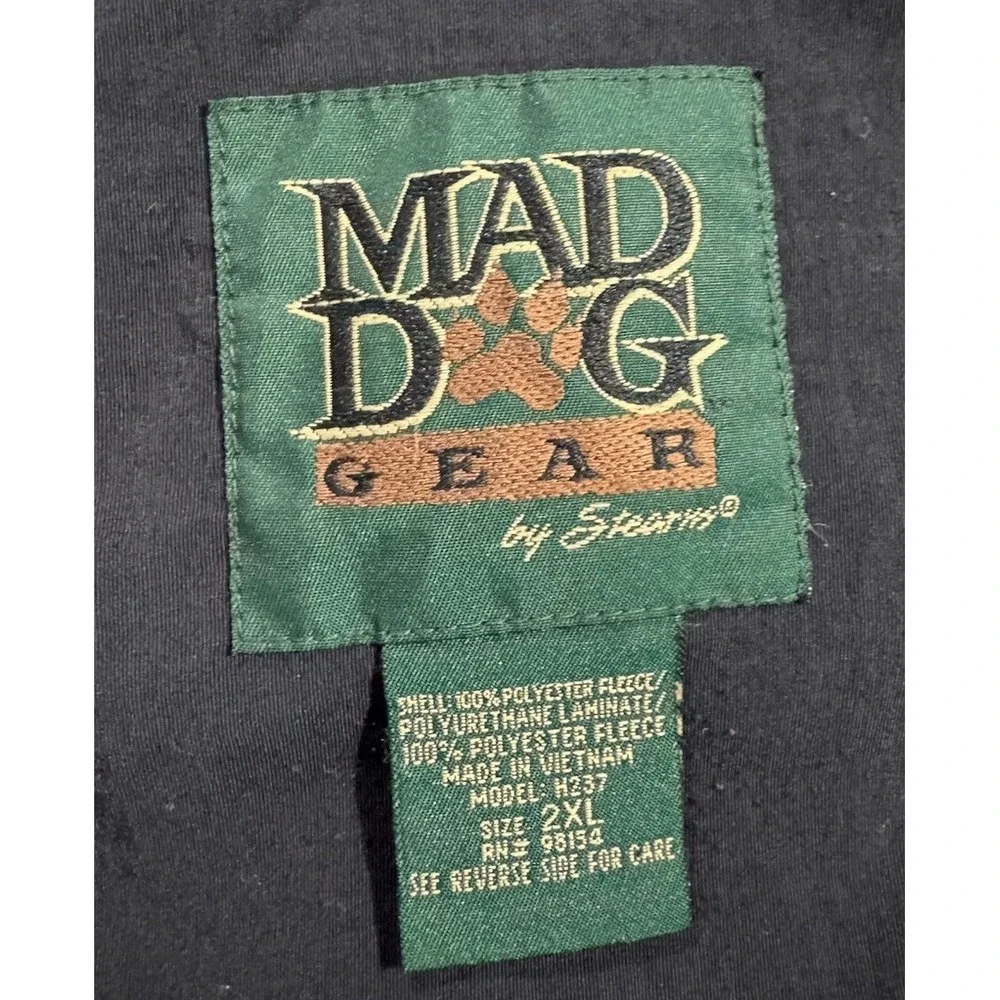 Mad Dog Gear Mens 2XL Camo Full Zip Fleece Hunting Jacket Vintage 90s H237